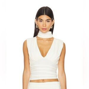 Camila Coelho Cream Vale Top